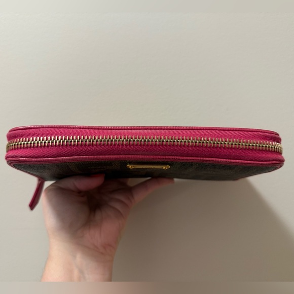 Fendi Brown and Pink Zucca Zippy Wallet - Picture 9 of 12
